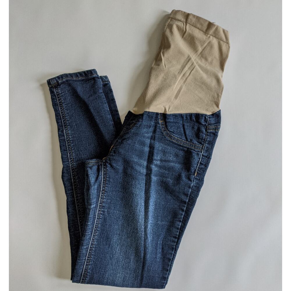 Indigo Blue Maternity Over Belly Skinny Jeans Small